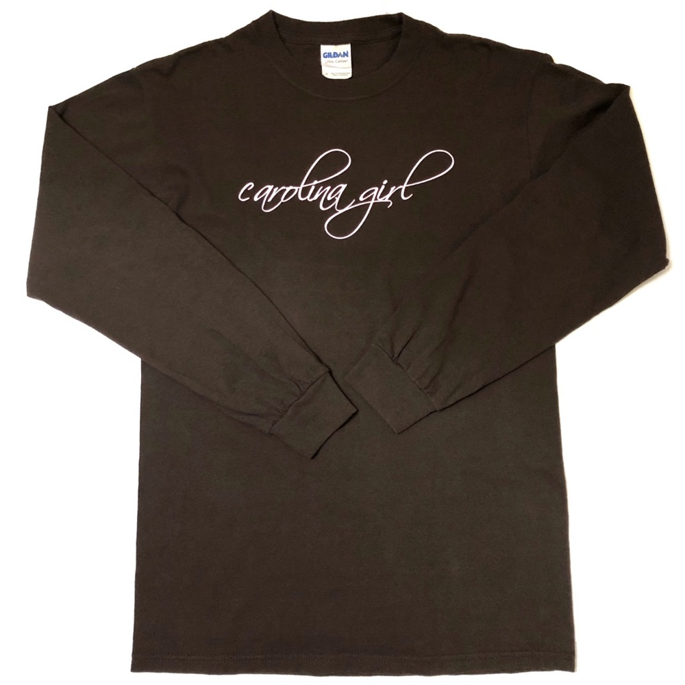 Carolina Girl Screen T-shirt Long Sleeve Brown Palmetto South Carolina Print
